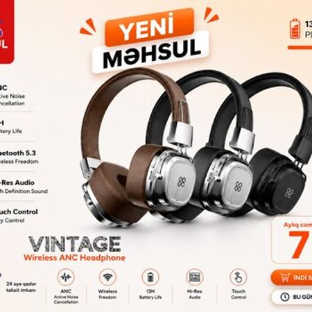 Porodo Soundtec Vintage Wireless ENC Headphone – Audio və video – ucuztap.az