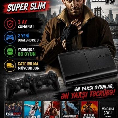 Sony PlayStation 3 Super Slim 500GB – Bakı – ucuztap.az