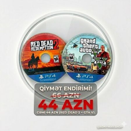PS4 üçün RDR2 VƏ GTAV oyun diskləri – Oyunlar, pultlar və proqramlar – ucuztap.az
