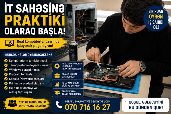 Kompüter və noutbuk təmirini sıfırdan öyrənmək – Bakı – ucuztap.az