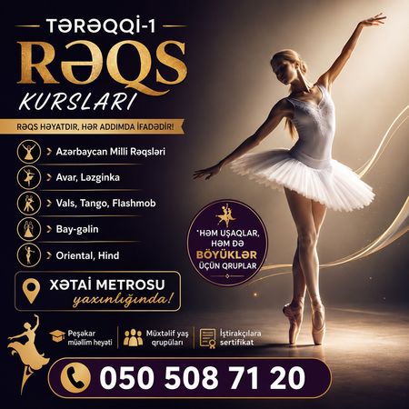 Xətai metrosu yaxınlığında rəqs və gimnastika dərsləri – Hazırlıq kursları – ucuztap.az