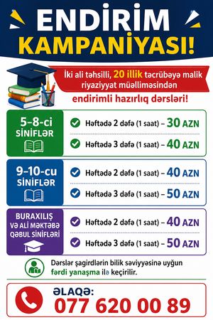 Riyaziyyatı mənimlə öyrənin – Bakı – ucuztap.az