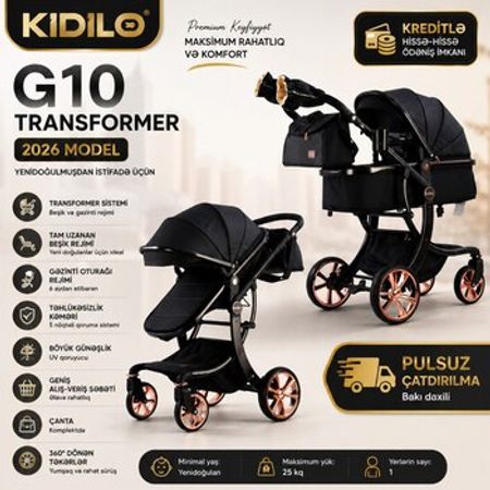 Transformer uşaq arabası Kidilo G10 2026 – Uşaq arabaları – ucuztap.az