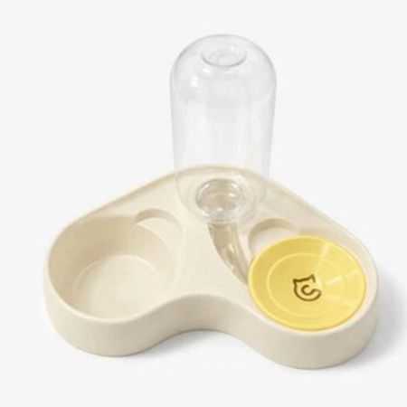 Pişiklər və itlər üçün yem təknəsi və su təknəsi, plastik, bej, 15х26 sm – Bakı – ucuztap.az