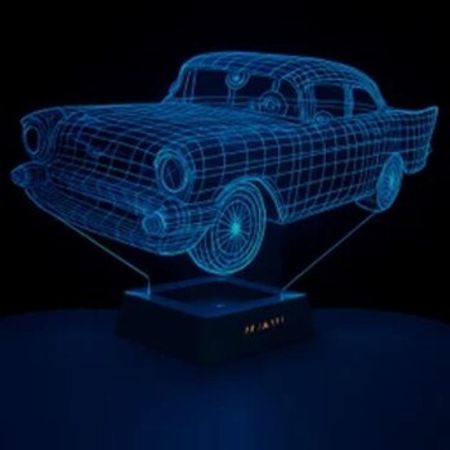 Gecə lampası 3D LED Akril, Göy, 20x30 sm, Klassik Maşın – Ev və bağ üçün işiqlandırma – ucuztap.az
