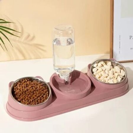 Pişik üçün 2-in-1 paslanmayan polad yem və su qabı miks – Bakı – ucuztap.az