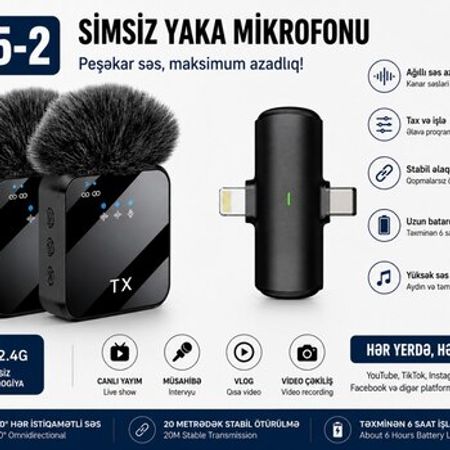 F15-2 Simsiz mikrofon – Bakı – ucuztap.az