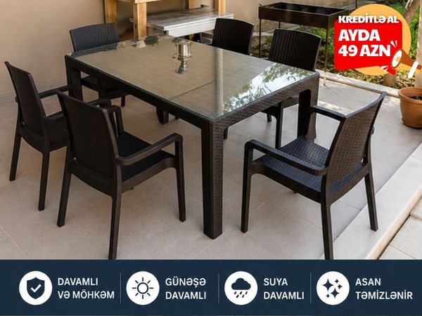 Bağ üçün plastik masa dəsti Kreditlə – Mebel və interyer – ucuztap.az
