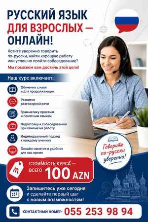 Русский язык для взрослых — онлайн – Bakı – ucuztap.az