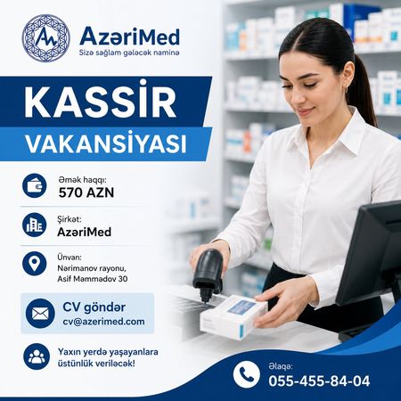 Kassir (xanım) tələb olunur – Bakı – ucuztap.az