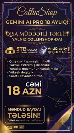 Gemini AI PRO 18 Aylıq (Şəxsi Hesaba İnteqrasiya) – Bakı – ucuztap.az