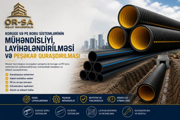 Koruge və pe boruların quraşdırılması xidməti – Sumqayıt – ucuztap.az