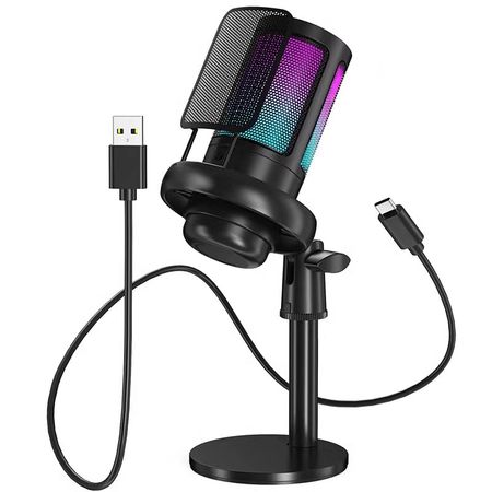 RGB USB Mikrofon Xboss ME6S | Gaming, Səsyazma, Canlı Yayım, Karaoke – Bakı – ucuztap.az