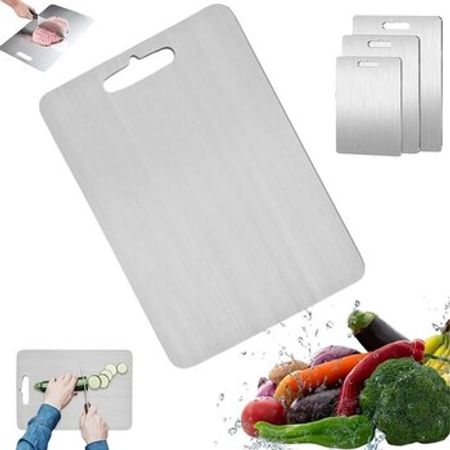 Paslanmaz polad mətbəx və tərəvəz doğrama taxtası 23x34 sm (Cook Wadar Stainless Steel Cuttin) – Qab-qacaq… – ucuztap.az
