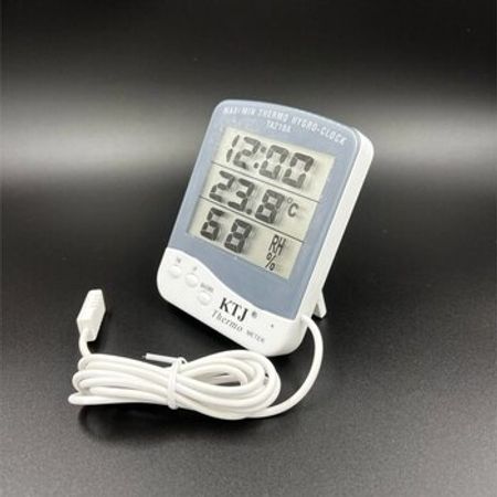 Kabel sensorlu rəqəmsal otaq və çöl termometri, Hiqrometr Və Saat (KTJ TA218A Thermo-Hygro-Clock) – Digər – ucuztap.az