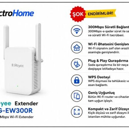 Reyee Extender RG-EW300R (300Mbps Wi-Fi Extender) – Şəbəkə avadanlıqları – ucuztap.az