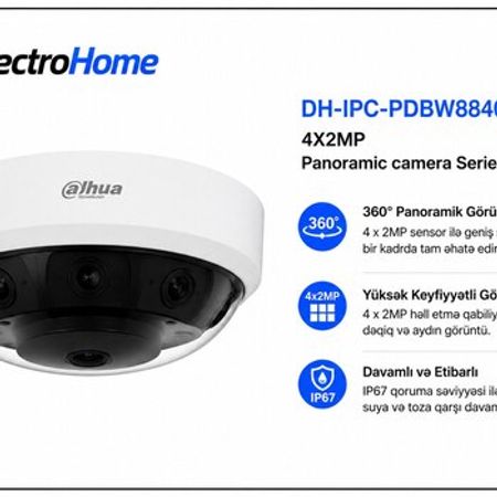 DAHUA DH-IPC-PDBW8840P-A180 – 360° Panoramik Təhlükəsizlik Kamerası – Təhlükəsizlik avadanlığı – ucuztap.az