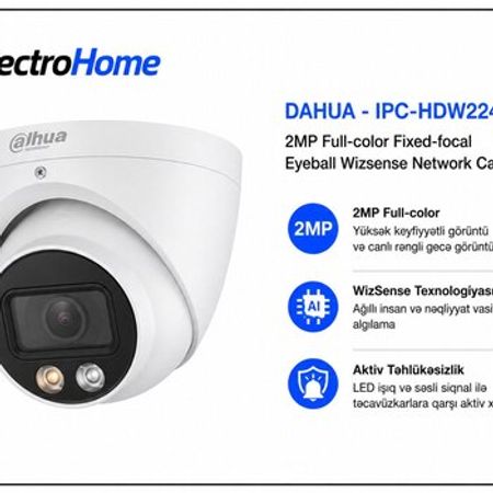 DAHUA IPC-HDW2249T-S-LED – Full-Color Ağıllı Təhlükəsizlik Kamerası – Təhlükəsizlik avadanlığı – ucuztap.az