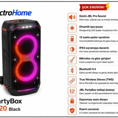 JBL PartyBox Club 120 Black – Audio və video – ucuztap.az