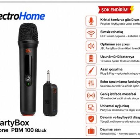 JBL PartyBox Microphone PBM100 Black – Audio və video – ucuztap.az