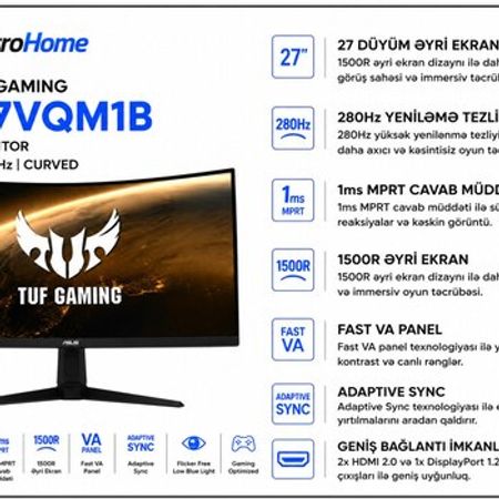 ASUS TUF Gaming VG27VQM1B – Masaüstü kompüterlər – ucuztap.az