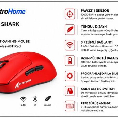 Attack Shark X11 Lightweight Gaming Mouse – Kompüter aksesuarları – ucuztap.az