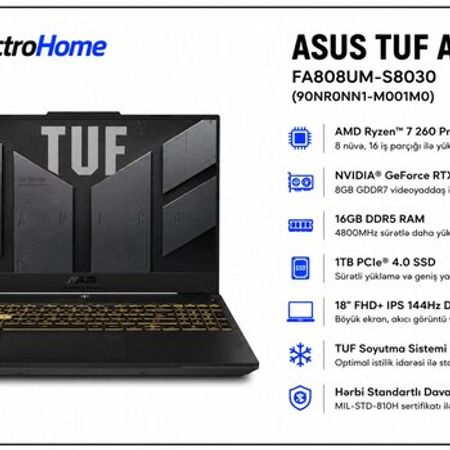 ASUS TUF A18 FA808UM-S8030 – Noutbuklar və Netbuklar – ucuztap.az