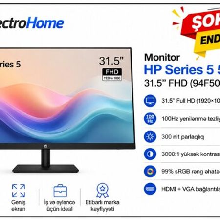 HP Series 5 532sf 31.5 FHD Monitor – Masaüstü kompüterlər – ucuztap.az