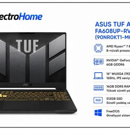 ASUS TUF A16 FA608UP-RV036 – Noutbuklar və Netbuklar – ucuztap.az