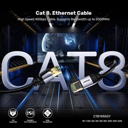 UNİTEK - Cat 8 Ethernet kabel — yüksək sürətli internet üçün şəbəkə kabeli (Cat 8 standartı) – Kompüter ak… – ucuztap.az