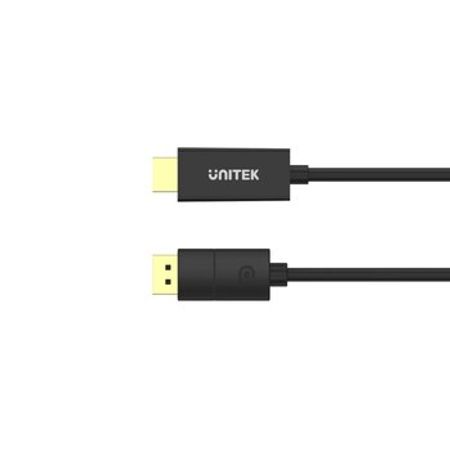 UNİTEK - DP 1.2 to HDMI kabel — 1.8 m uzunluqda, 4K dəstəkli DisplayPort-dan HDMI-ya kabel – Kompüter akse… – ucuztap.az