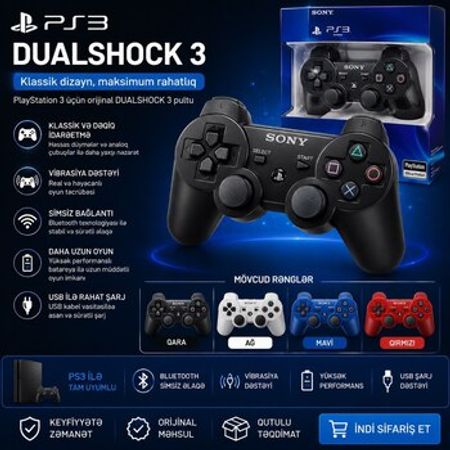 PlayStation 3 DualShock 3 Simsiz Pult – Oyunlar, pultlar və proqramlar – ucuztap.az