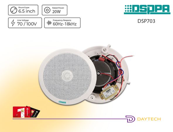 SPPA DSP703 tavan üçün koaksial quraşdırılan dinamik 20W – Bakı – ucuztap.az