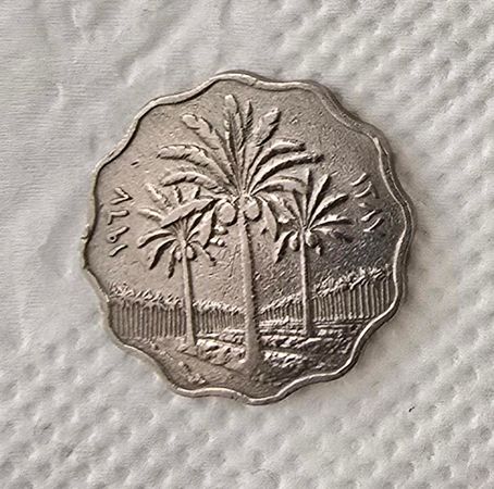 İraq 10 Fils 1965 – Nadir Dalğalı Kənar Kolleksiya Sikkəsi – Bakı – ucuztap.az