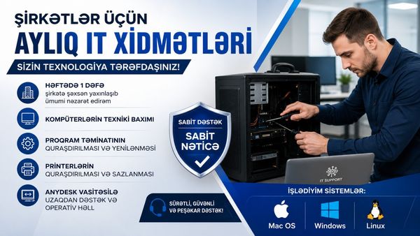 Şirkətlər üçün aylıq İt xidmətləri – Bakı – ucuztap.az