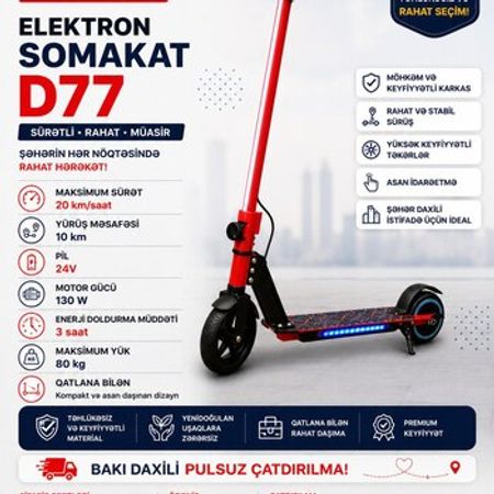 Elektron Skuter D77 – Bakı – ucuztap.az