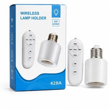 YX-428A pultla idarə olunan taymerli E27 simsiz lampa patronu – Ev və bağ üçün işiqlandırma – ucuztap.az