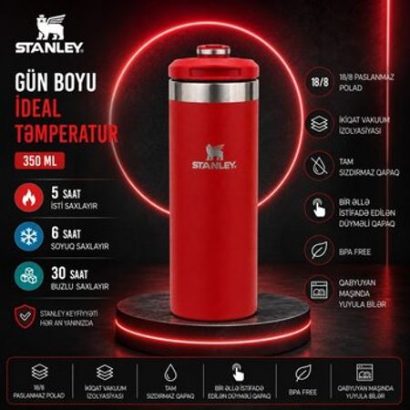 Stanley Paslanmaz Polad Termos Mug – Sızdırmaz, Vakuum İzolyasiyalı 350ML – Bakı – ucuztap.az