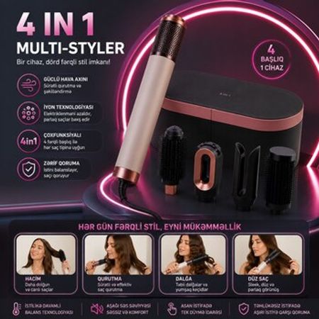 4-I 1-də Saç Styleri və Fen Fırçası – Çoxfunksiyalı Saç Düzləşdirici və Həcmverici – Bakı – ucuztap.az