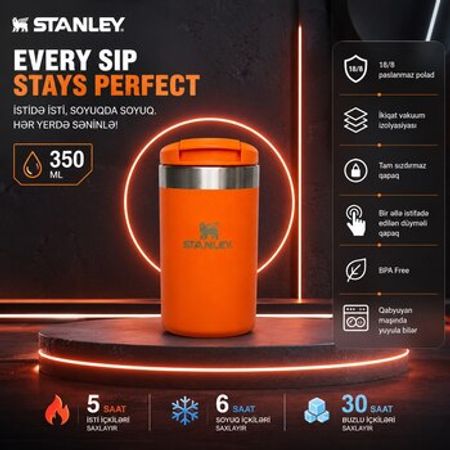 Stanley Paslanmaz Polad Termos Mug – Sızdırmaz, Vakuum İzolyasiyalı 350ML – Bakı – ucuztap.az