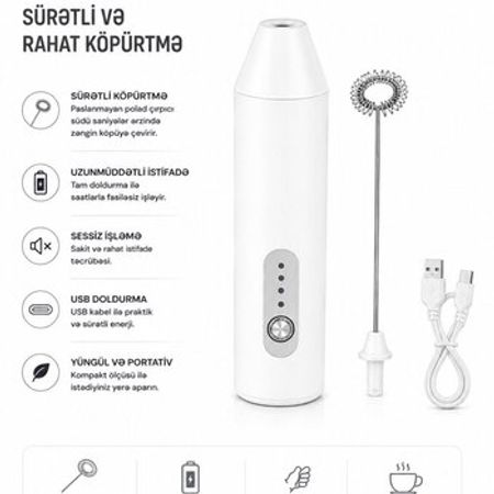 Wireless Milk Frother 3 Mixing Modes – Bakı – ucuztap.az