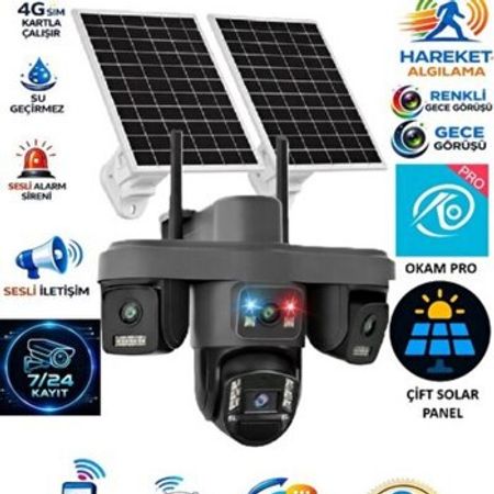 4G Sim kartlı Solar 360°FHD Kamera 12MP/4K+64GB – Bakı – ucuztap.az