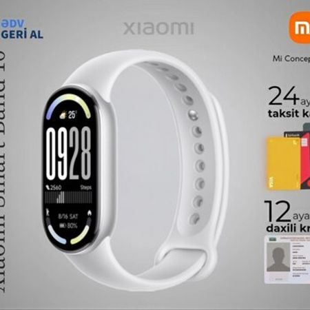 Xiaomi Mi Band 10 Glacier Silver – Bakı – ucuztap.az