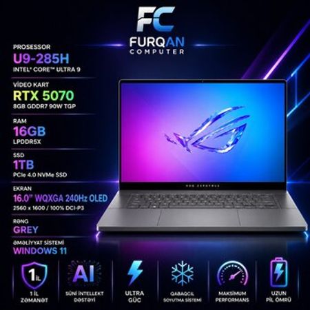 Asus ROG Zephyrus G16 GU605CP – Noutbuklar və Netbuklar – ucuztap.az