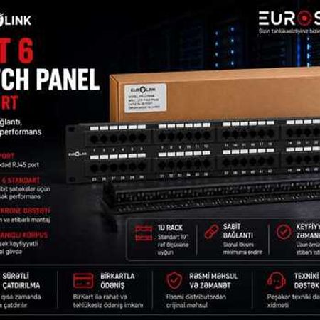 EUROLINK - Patch Panel Cat 6 2U 48 ports UTP – Bakı – ucuztap.az