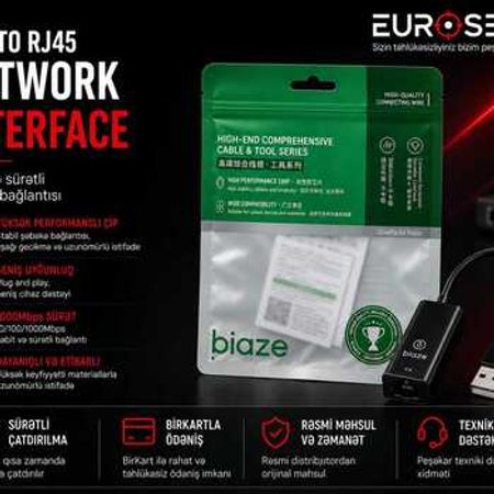 BIAZE ZH303 - USB to Ethernet Adapter – Bakı – ucuztap.az