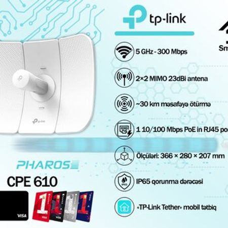 TP-Link outdoor access point (Point-to-point) CPE610 – Bakı – ucuztap.az