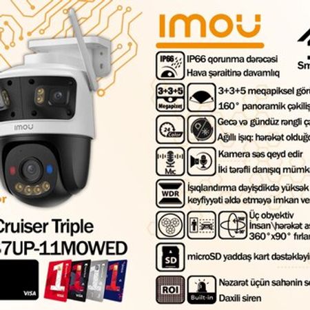 IMOU üç linzalı Wi-Fi kamerası Cruiser Triple 11 MP (IPC-S7UP-11MOWED) – Bakı – ucuztap.az