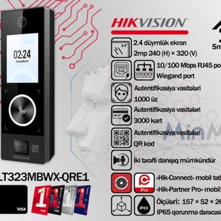 Hikvision access terminal üz tanıma cihazı DS-K1T323MBWX-QRE1 – Bakı – ucuztap.az