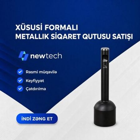 Xüsusi formalı metallik siqaret tullantı qutusu – 103 sm | 15L | – Bakı – ucuztap.az